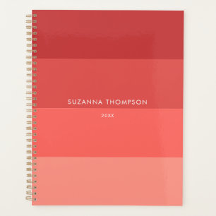 Moderne, horizontale Streifen in Rot und Orange Planer