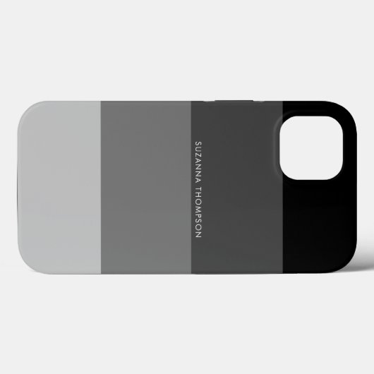 Moderne horizontale Streifen in Schwarz/Grau Case-Mate iPhone Hülle (Rückseite (Horizontal))