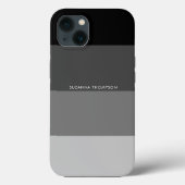 Moderne horizontale Streifen in Schwarz/Grau Case-Mate iPhone Hülle (Rückseite)