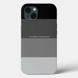Moderne horizontale Streifen in Schwarz/Grau Case-Mate iPhone Hülle