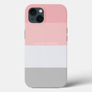 Moderne, horizontale Streifen Pastellfarben Rosa u Case-Mate iPhone Hülle