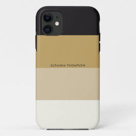 Moderne horizontale Streifen Schwarz-Gold Farbtöne Case-Mate iPhone Hülle