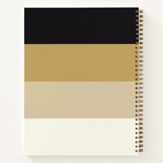 Moderne horizontale Streifen Schwarz-Gold Farbtöne Notizblock (Rückseite)