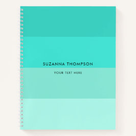 Moderne horizontale Streifen Türkisfarben Aquamari Notizblock