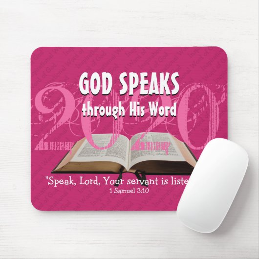 Moderne Hot Pink Custom Year Bibel Christlich Mousepad (Mit Mouse)