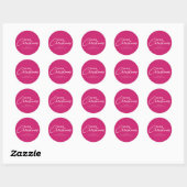 Moderne Hot Pink frohe Weihnachts-Script Typografi Runder Aufkleber (Blatt)