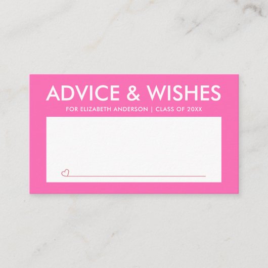 Moderne, Hot-Pink-Graduate Student Graduation Part Hinweiskarte (Vorderseite)