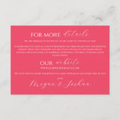 Moderne Hot-Pink-Hochzeitskarte Begleitkarte (Vorderseite)