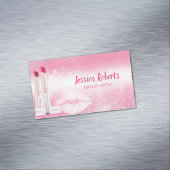 Moderne Hot-Pink-Lippen Makeup Artist Magnetische Visitenkarte (Beispiel)