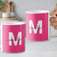 Moderne Hot Pink Monogramm
