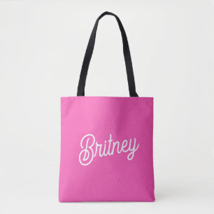 Moderne Hot Pink Personalisierte Monogramm und Nam Tasche