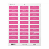 Moderne Hot-Pink-Rücksendeadresse (Vorne)