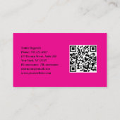 Moderne Hot-Pink-Salon-Visitenkarte Visitenkarte (Rückseite)