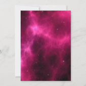 Moderne Hot Pink Space Galaxy Babydusche Einladung (Rückseite)