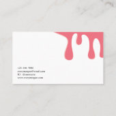 Moderne Hot-Pink-Tropfen Makeup Artist Business Ca Visitenkarte (Rückseite)