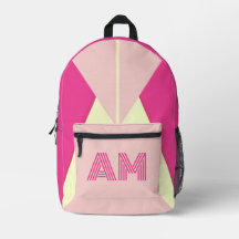 Moderne Hot-Pink und Cremefarbene Lineare Individu