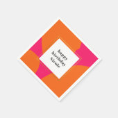 Moderne Hot Pink- und Orange-Abstrakte Geburtstags Serviette (Ecke)