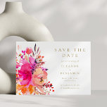 Moderne Hot Pink Wasserfarben Blumen Elegante Hoch Save The Date<br><div class="desc">Modern Chic Hot Pink Watercolor Floral Elegante Hochzeit Save the Date</div>