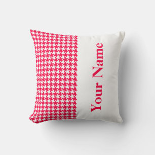 Moderne Houndstooth mit Namen Poppy Kissen