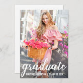 Moderne Hübsche Abschluss-Ankündigung Foto-Karte Ankündigung (Vorne/Hinten)