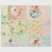 Moderne hübsche Aquarellkunst Geschenkpapier (Flach)