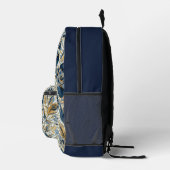Moderne, hübsche blaue Blumen Kunst, Rucksack (Rechts)