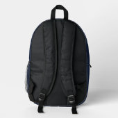 Moderne, hübsche blaue Blumen Kunst, Rucksack (Rückseite)