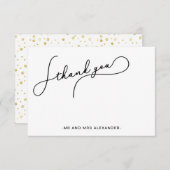 Moderne Hübsche Drehbücher und Imitats Gold Dots V Dankeskarte (Vorne/Hinten)