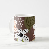 Moderne Hübsche Foliage Blätter Blumenmuster Kaffeetasse (Vorderseite Links)