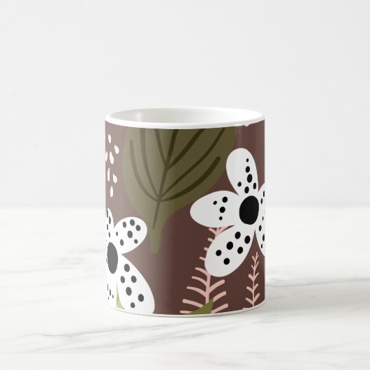 Moderne Hübsche Foliage Blätter Blumenmuster Kaffeetasse (Mittel)