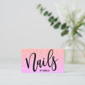 Moderne, hübsche, gürtelfarbene, ombre Glitzer Näg Visitenkarte (Stehend Vorderseite)