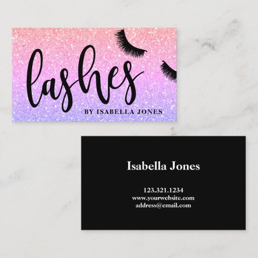 Moderne hübsche, gürtelglänzende, ombre Glitzer La Visitenkarte (Vorne/Hinten)