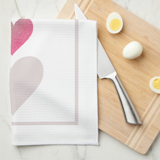 Moderne Hübsche Herzen Niedlich einfach Geschirrtuch (Viertel Falte)