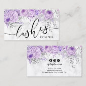 Moderne, hübsche, lila, blumenweiße Marmorsäulen Visitenkarte (Vorne/Hinten)
