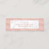 Moderne, hübsche Marmor- und Rosa-Nägel Mini Visitenkarte (Rückseite)