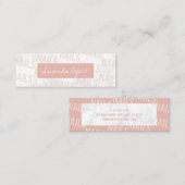 Moderne, hübsche Marmor- und Rosa-Nägel Mini Visitenkarte (Vorne/Hinten)