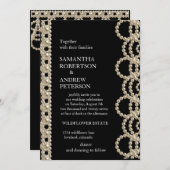 Moderne Hübsche Perlen Hochzeit Einladung (Vorne/Hinten)