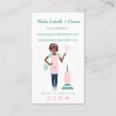 Moderne Hübsche Reinigung und Haushaltshilfe für F Visitenkarte (Rückseite)