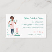 Moderne Hübsche Reinigung und Haushaltshilfe für F Visitenkarte (Rückseite)