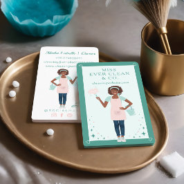 Moderne Hübsche Reinigung und Haushaltshilfe für F Visitenkarte