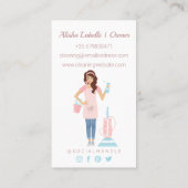 Moderne Hübsche Reinigungsdienste für Frauen Visitenkarte (Rückseite)