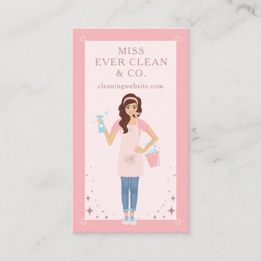 Moderne Hübsche Reinigungsdienste für Frauen Visitenkarte (Vorderseite)
