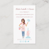 Moderne Hübsche Reinigungsdienste für Frauen Visitenkarte (Rückseite)