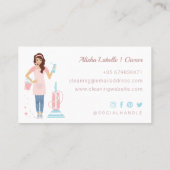 Moderne Hübsche Reinigungsdienste für Frauen Visitenkarte (Rückseite)