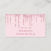 Moderne hübsche Rose Gold Glitzer Tropfen Maniküre Visitenkarte (Rückseite)