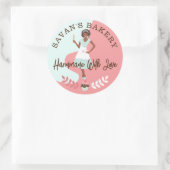 Moderne Hübsche Süßbäckerei aus Liebe Runder Aufkleber (Tasche)