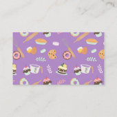 Moderne Hübsche Süßbäckerei für Frauen Lila Visitenkarte (Rückseite)