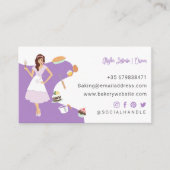 Moderne Hübsche Süßbäckerei für Frauen Lila Visitenkarte (Vorderseite)