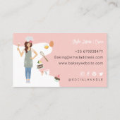 Moderne Hübsche Süßbäckereidienste für Frauen Rosa Visitenkarte (Rückseite)