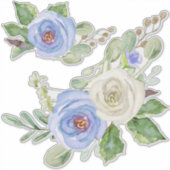 Moderne Hübsche Wasserfarbe Sky Blaue Rose Aufkleber (Vorderseite)